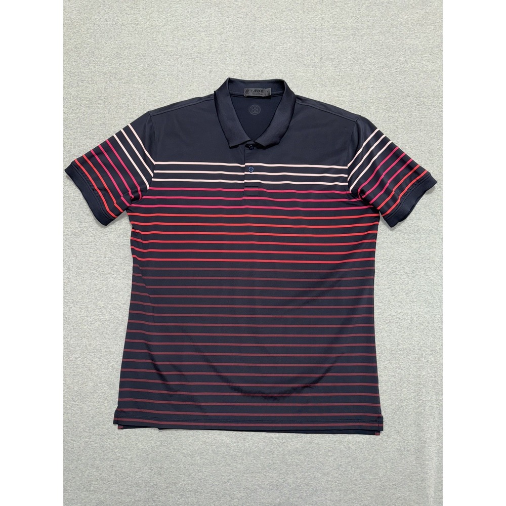 G/Fore Mens Striped Golf Activewear Short Sleeve Polo Shirt Sz M
